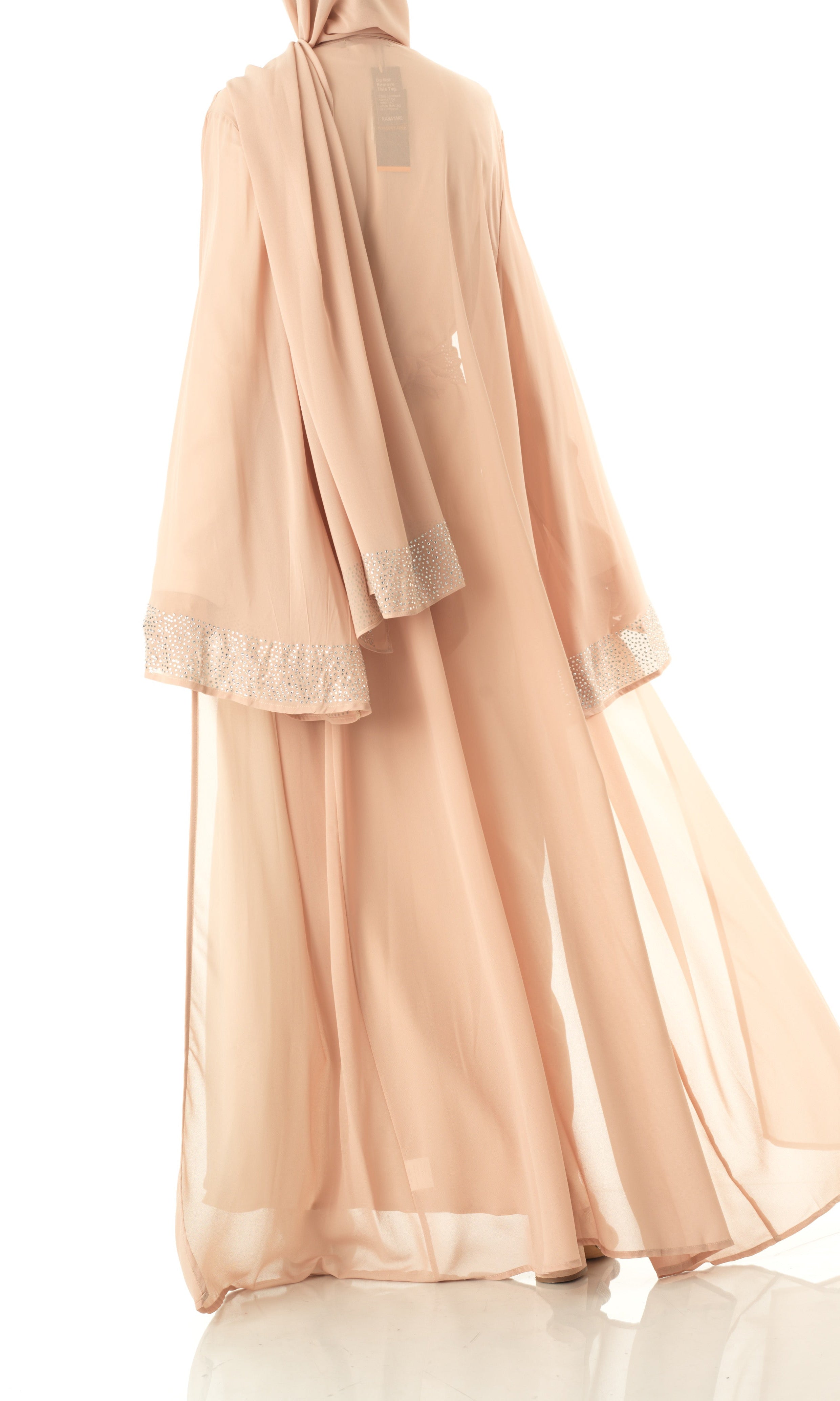 Pearl Nude Manal kimono abaya 4 -piece set Kabayare