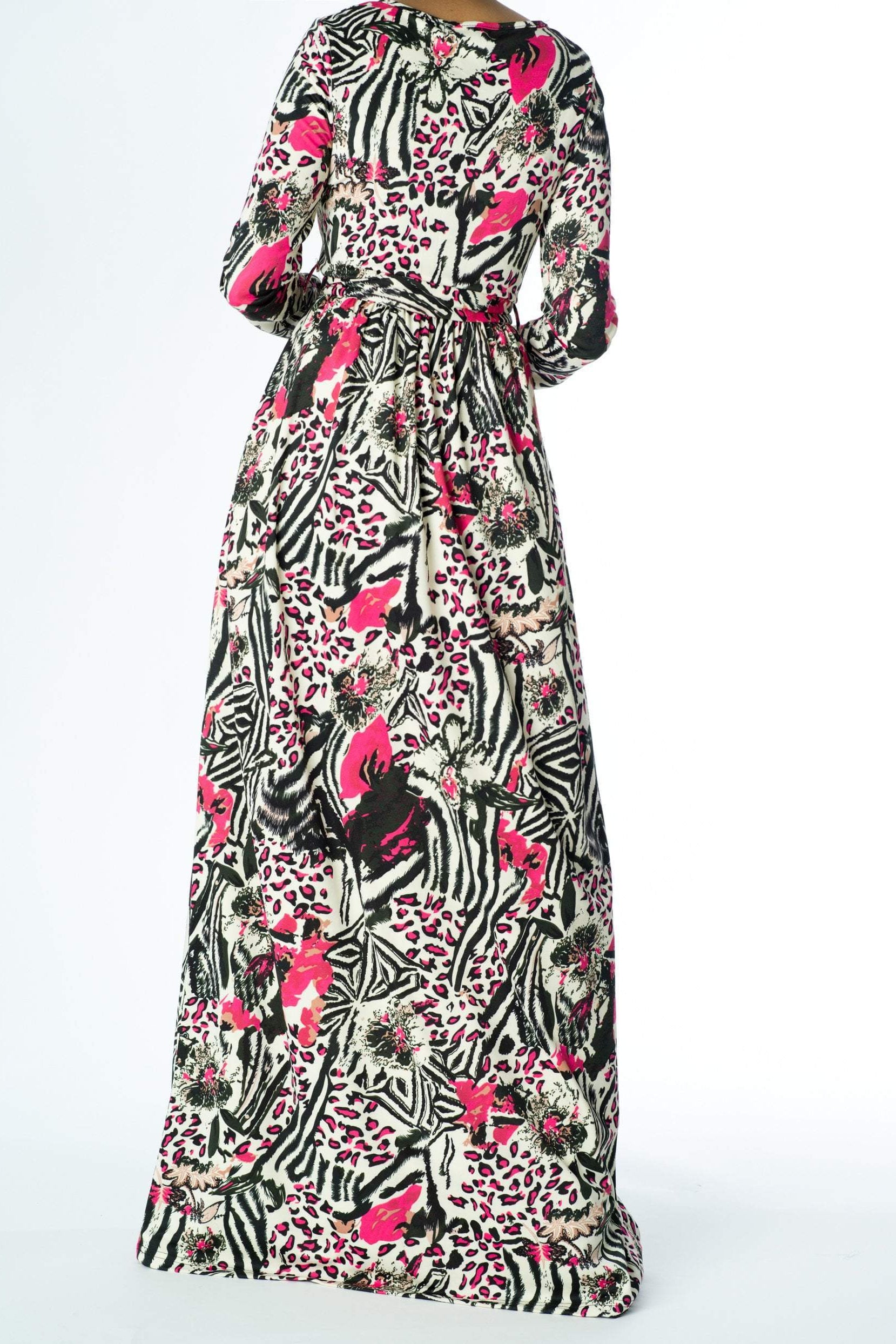 Pink animal print maxi dress Kabayare