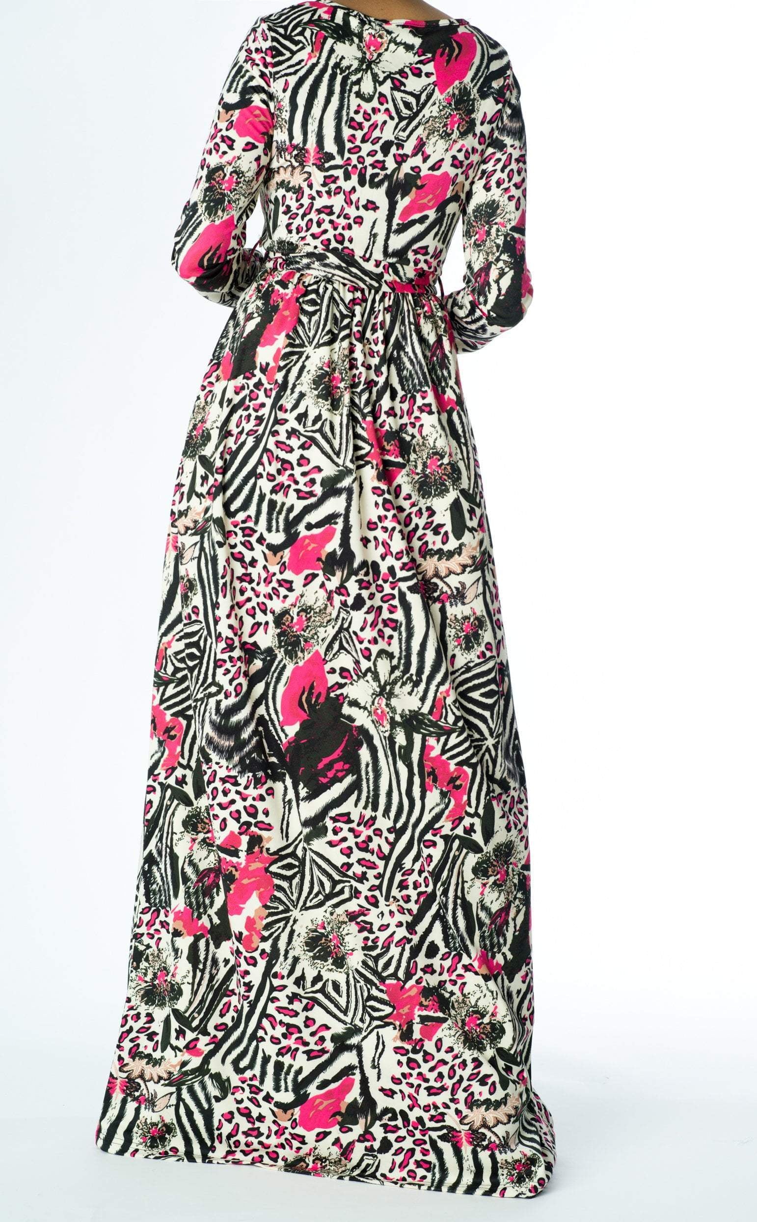 Pink animal print maxi dress Kabayare