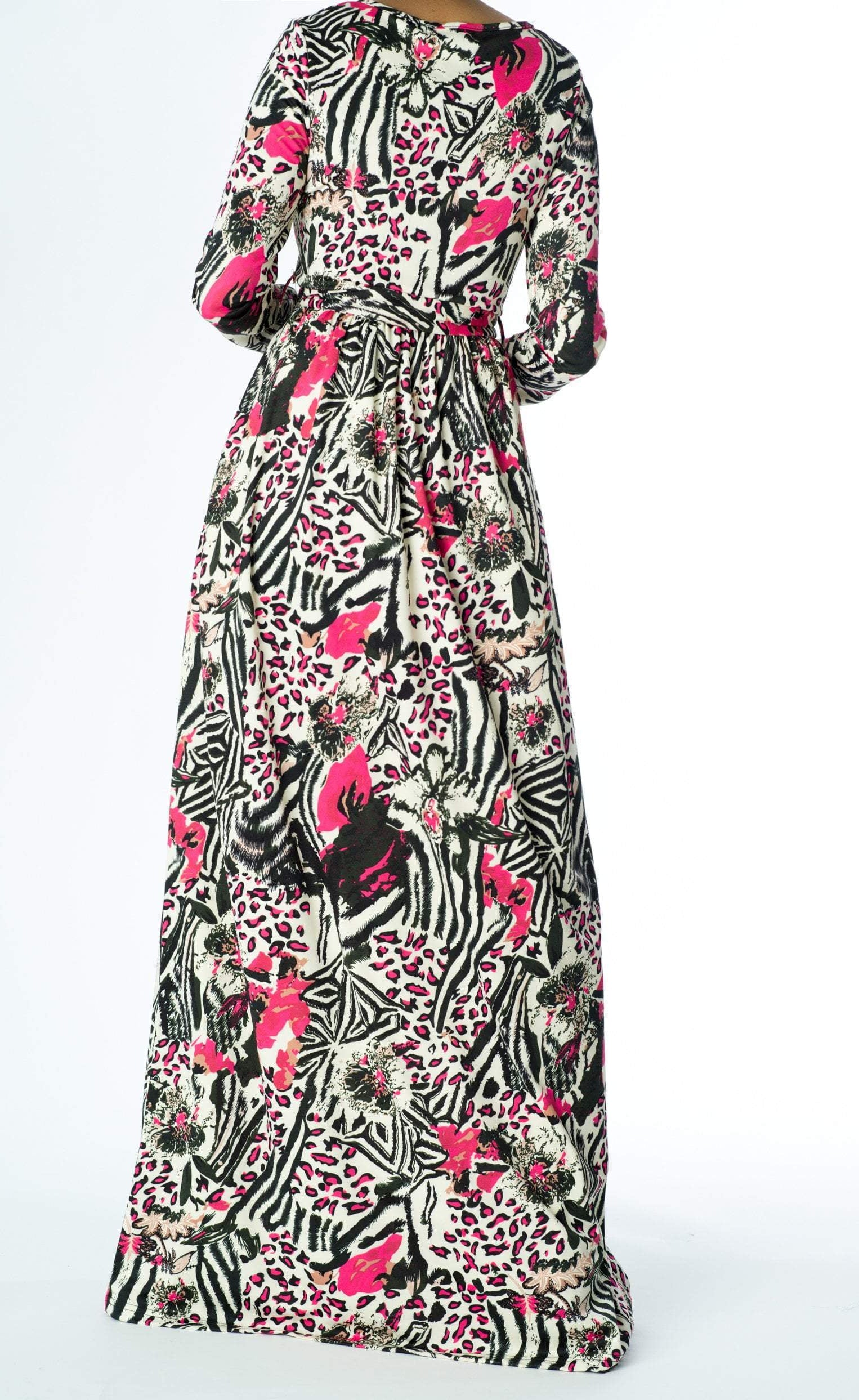 Pink animal print maxi dress Kabayare