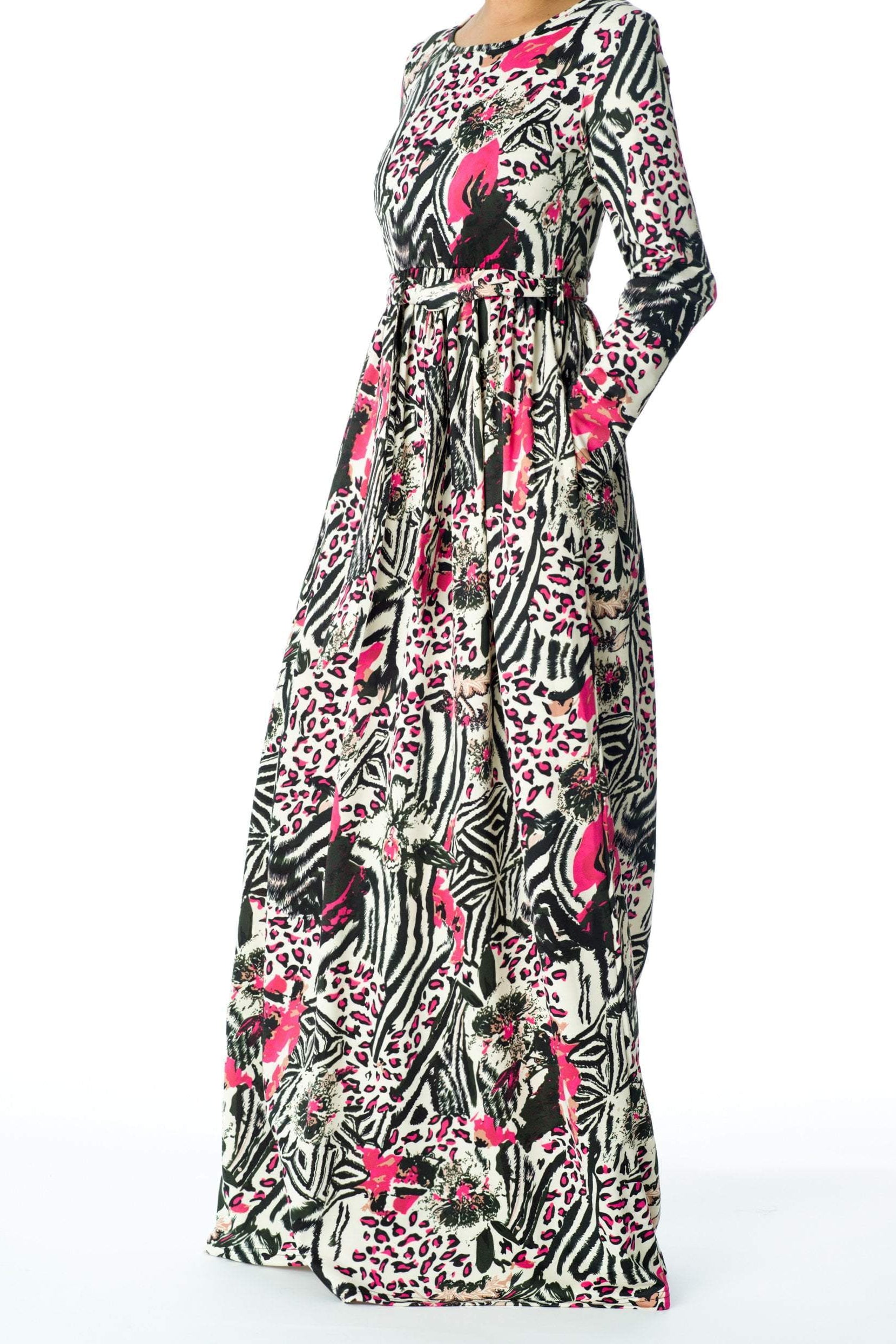 Pink animal print maxi dress Kabayare