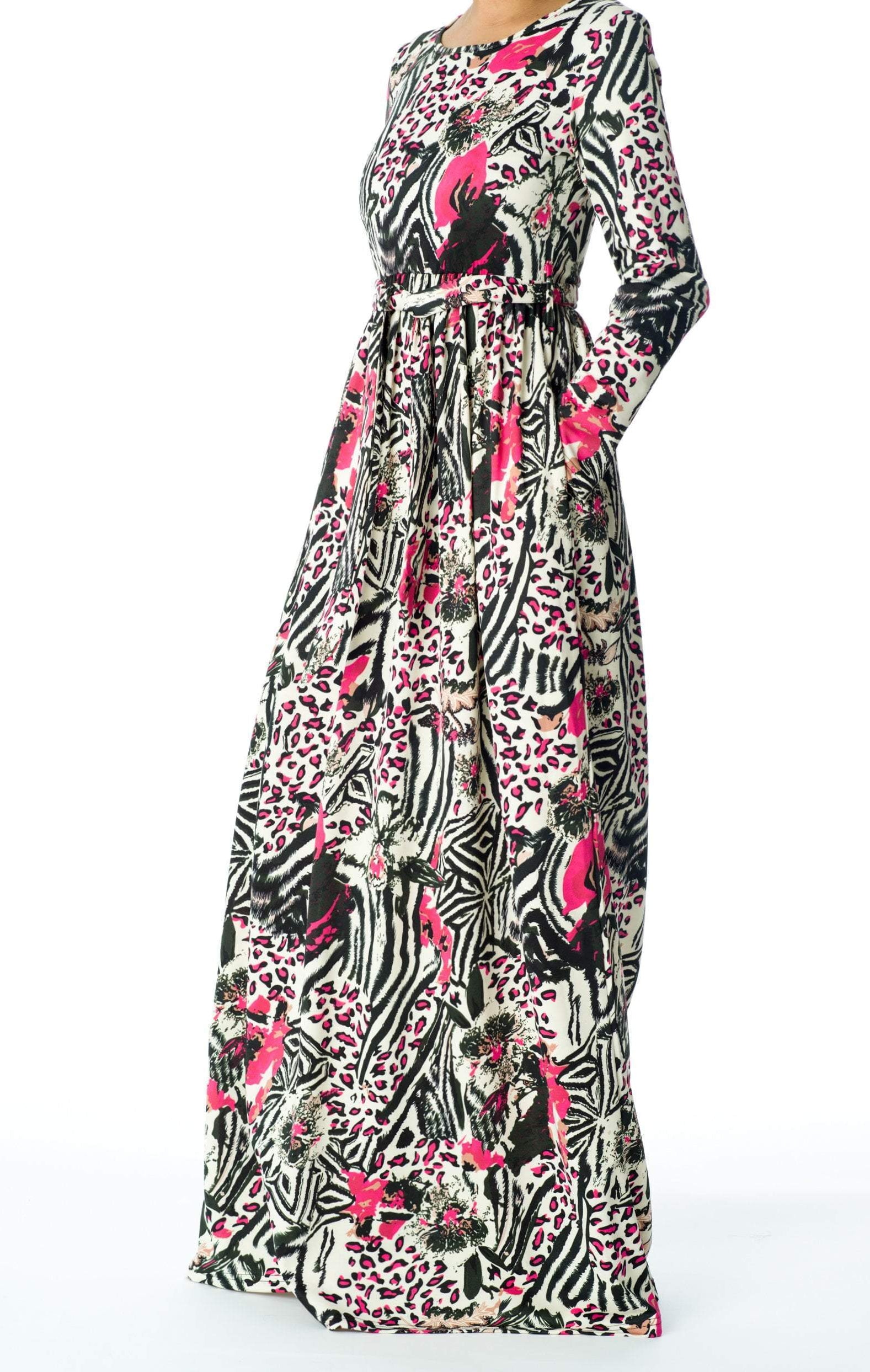 Pink animal print maxi dress Kabayare