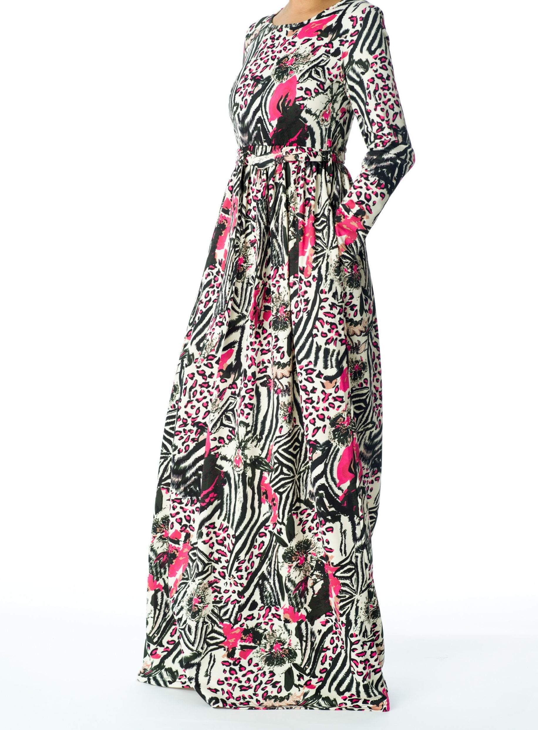 Pink animal print maxi dress Kabayare