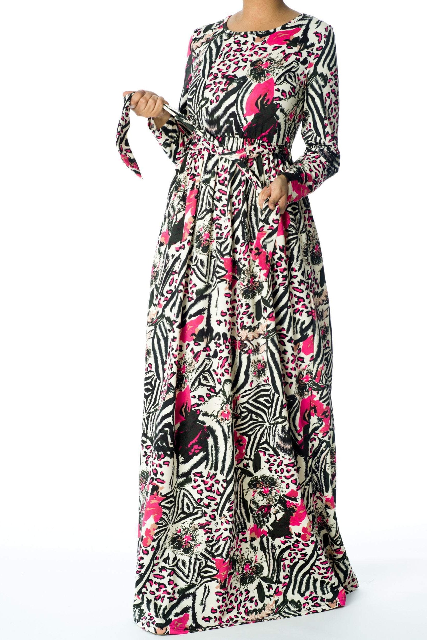 Pink animal print maxi dress Kabayare