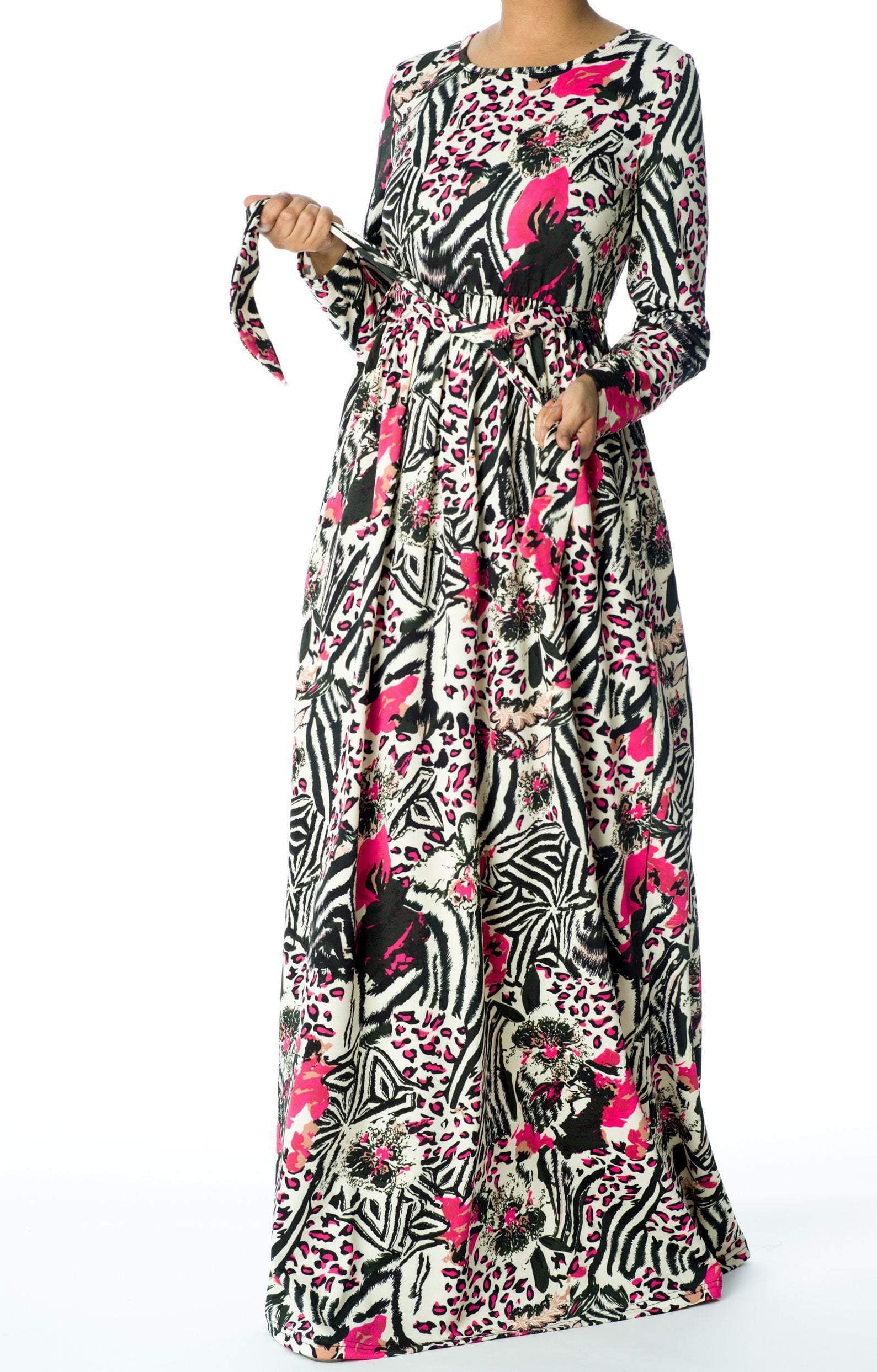 Pink animal print maxi dress Kabayare