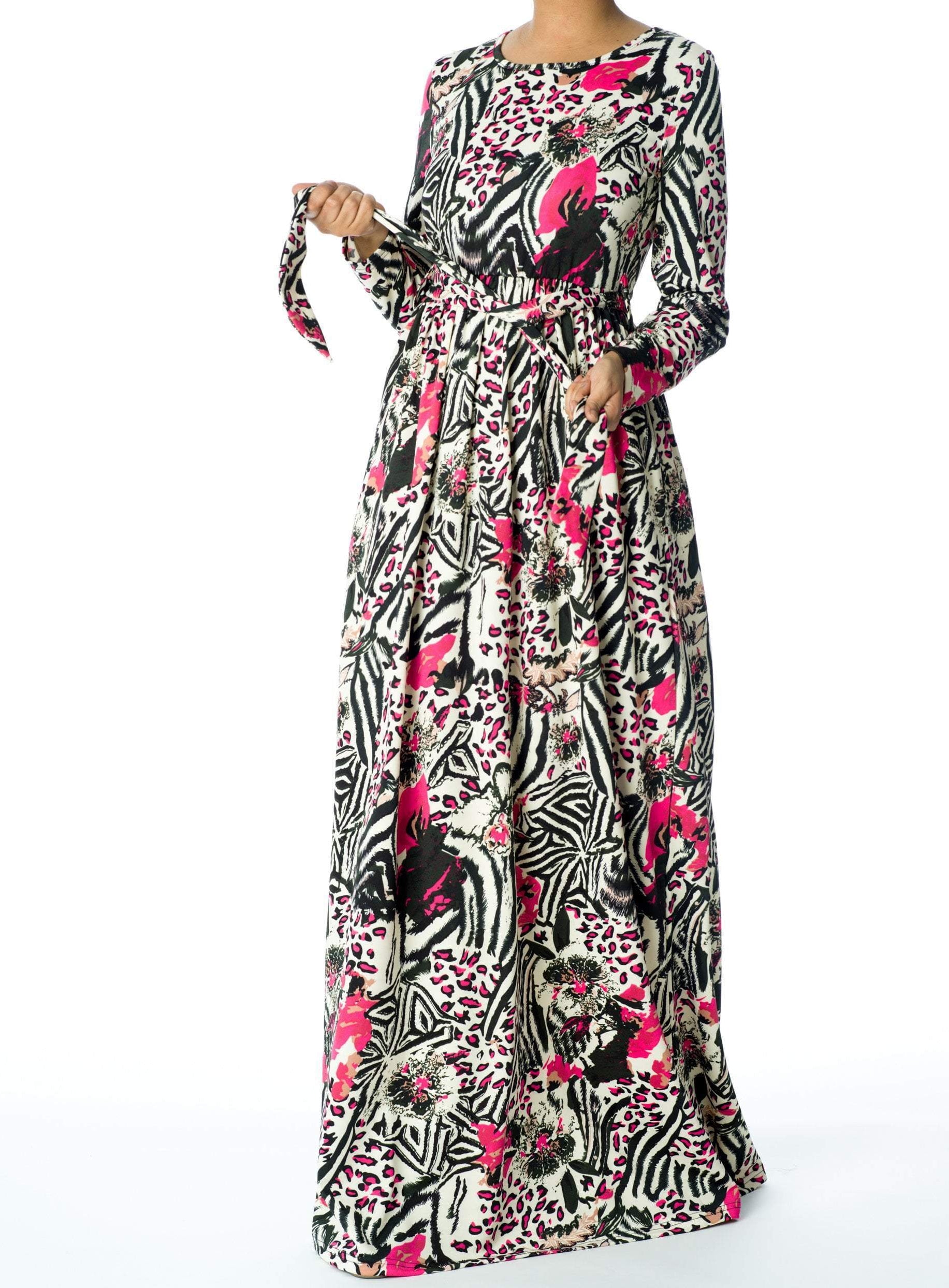 Pink animal print maxi dress Kabayare