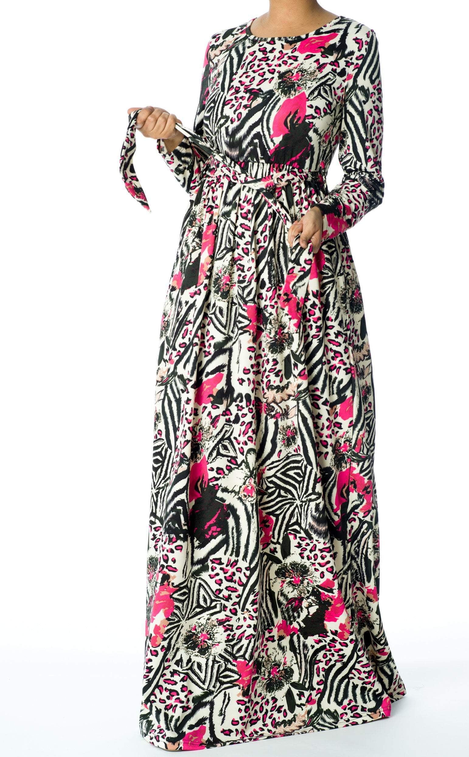 Pink animal print maxi dress Kabayare