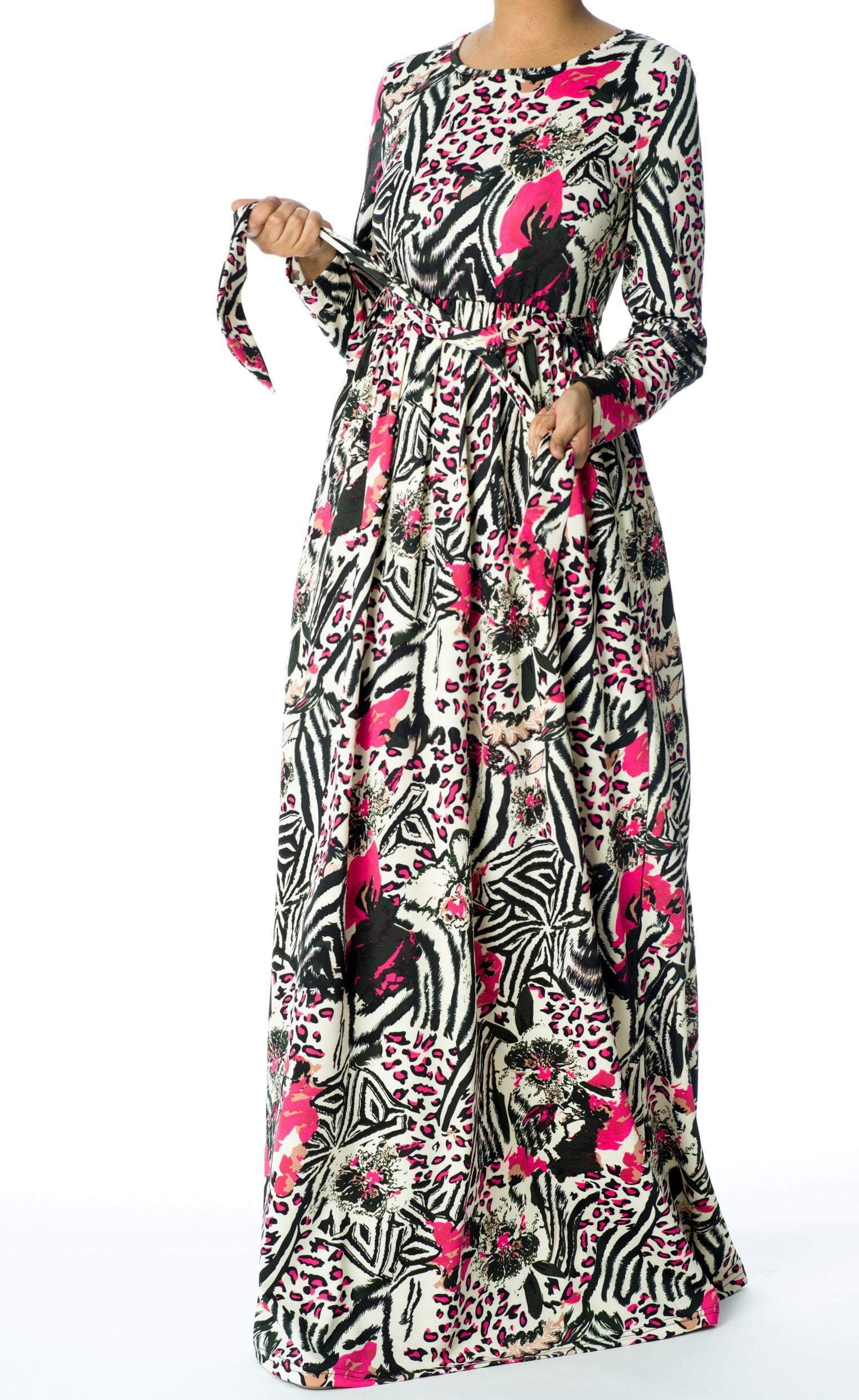 Pink animal print maxi dress Kabayare