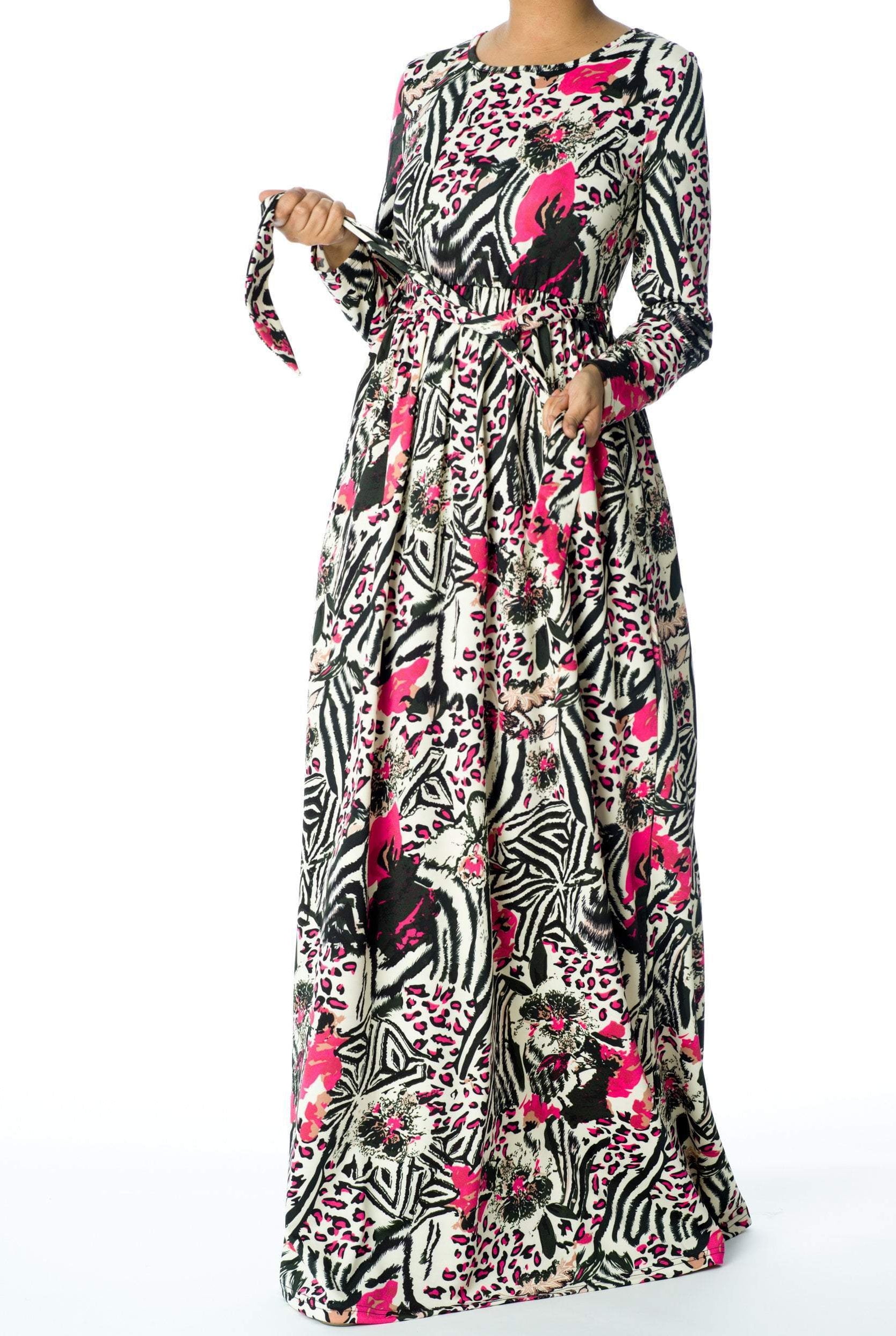 Pink animal print maxi dress Kabayare