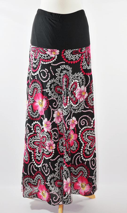 Pink Aztec Floral Skirt Kabayare