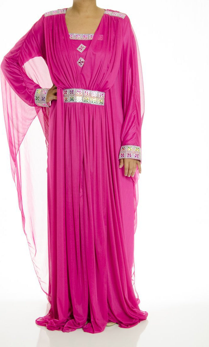 Pink Candy Kaftan Dress Kabayare