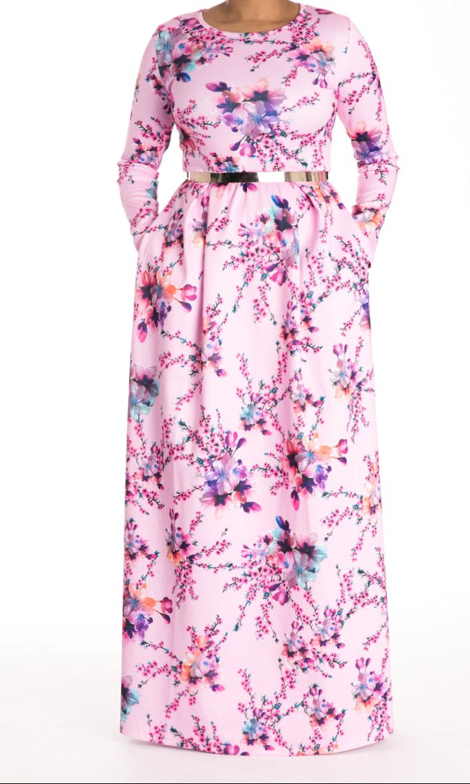 Pink Cherry Blossom Dress Kabayare