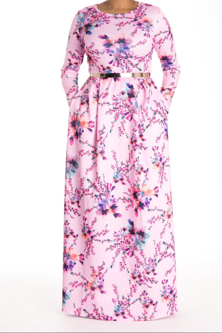 Pink Cherry Blossom Dress Kabayare