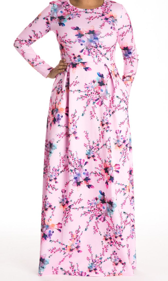 Pink Cherry Blossom Dress Kabayare