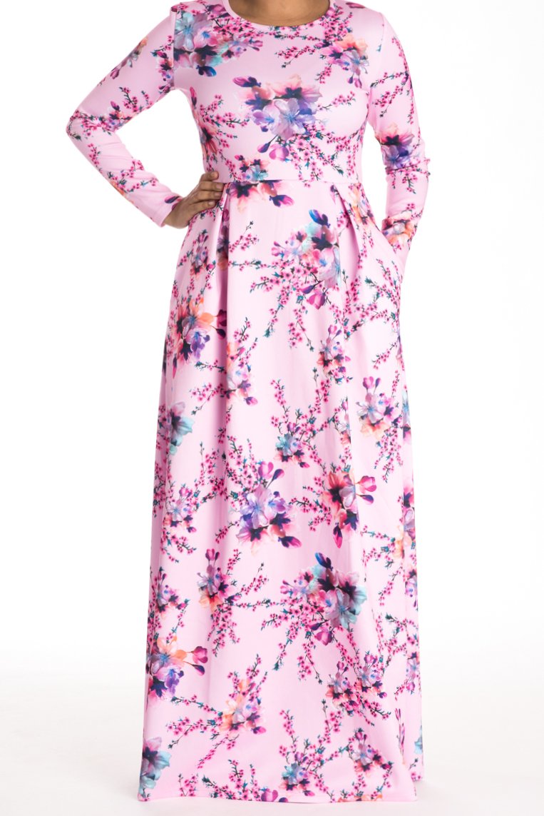 Pink Cherry Blossom Dress Kabayare