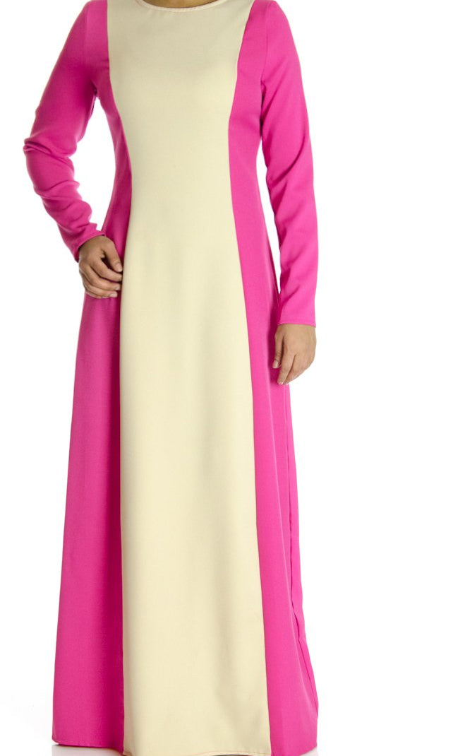 Pink Color-Block Maxi dress Kabayare