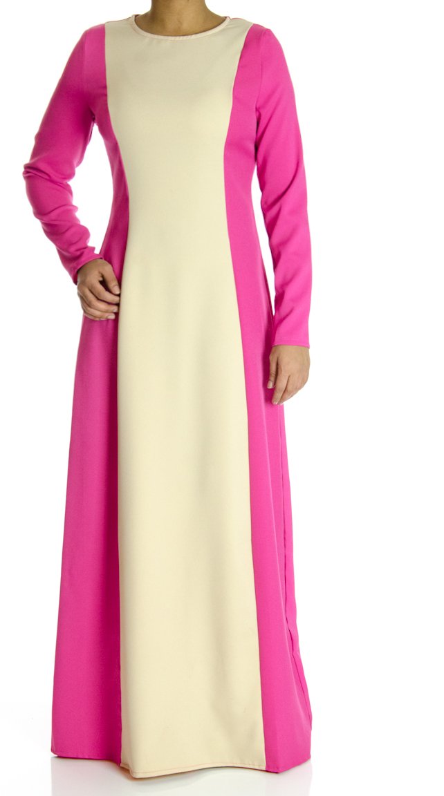 Pink Color-Block Maxi dress Kabayare