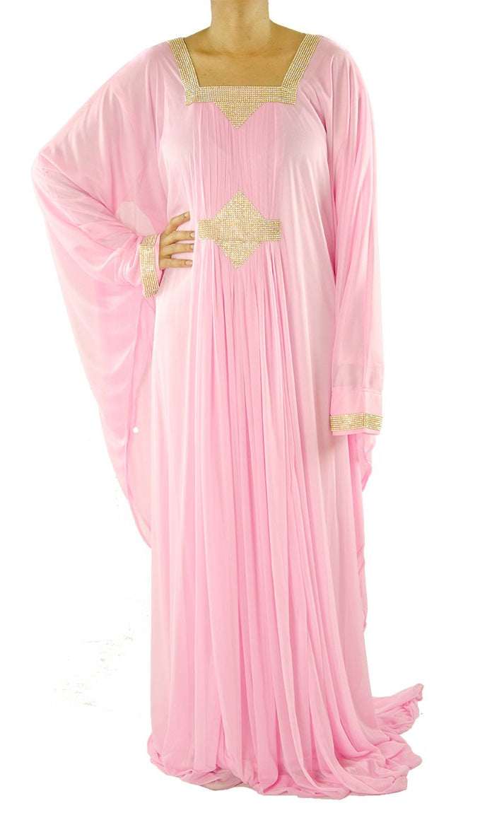 Pink Faracha Butterfly Kaftan Kabayare