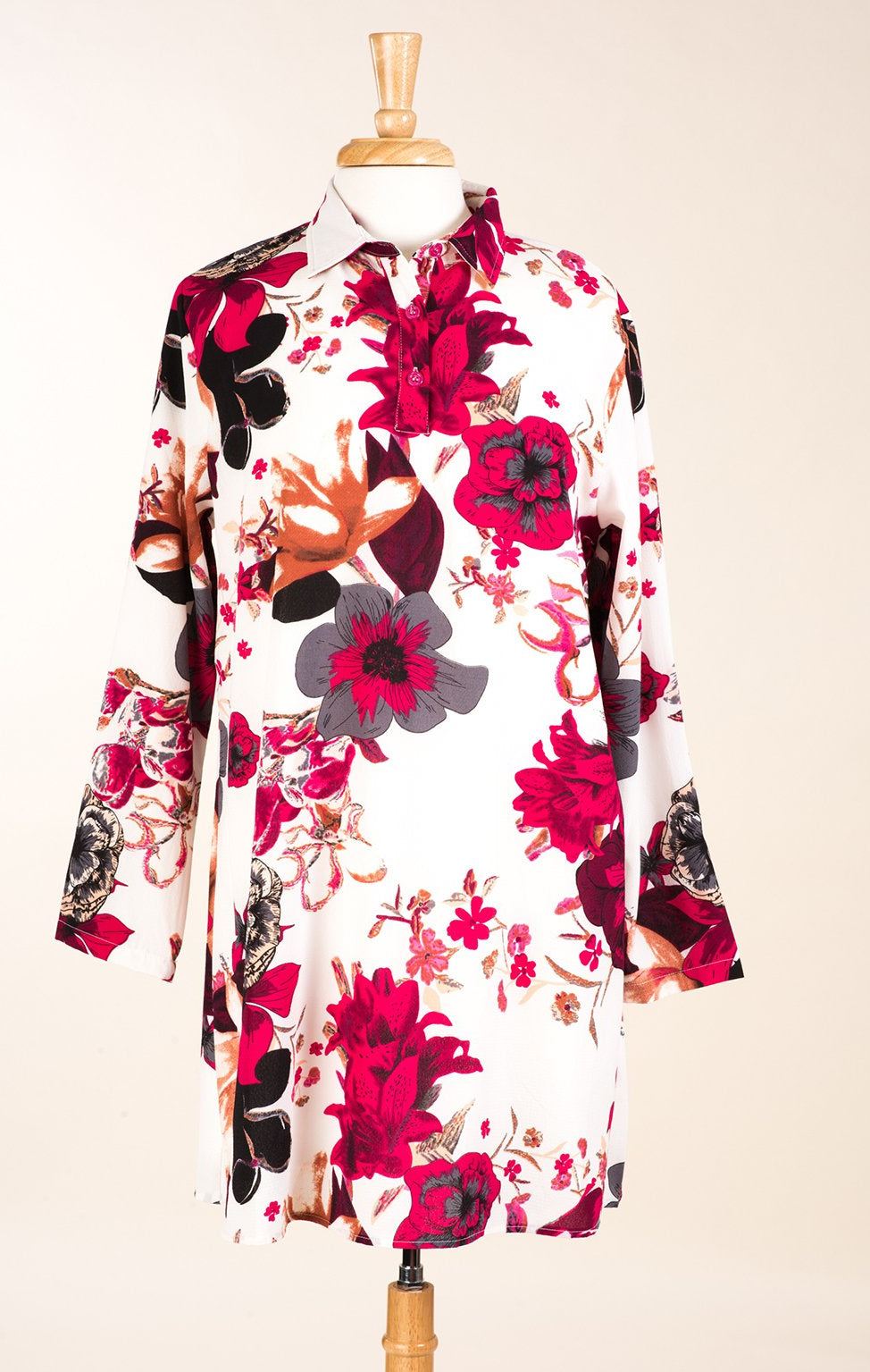Pink Floral Tunic Modest top Kabayare