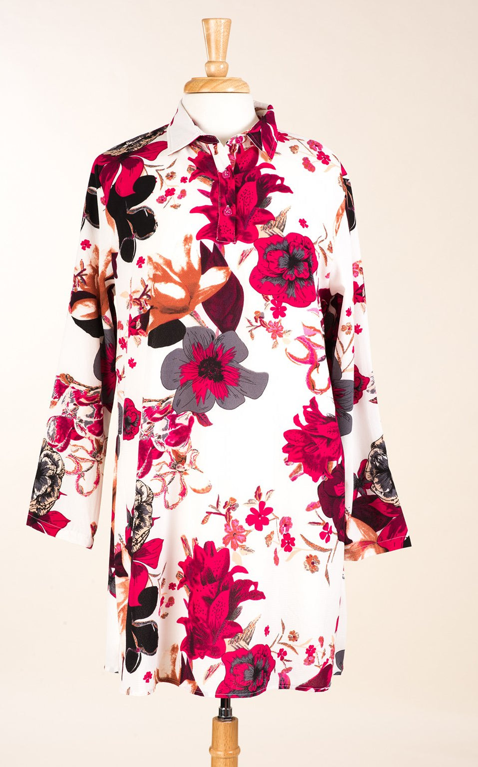 Pink Floral Tunic Modest top Kabayare