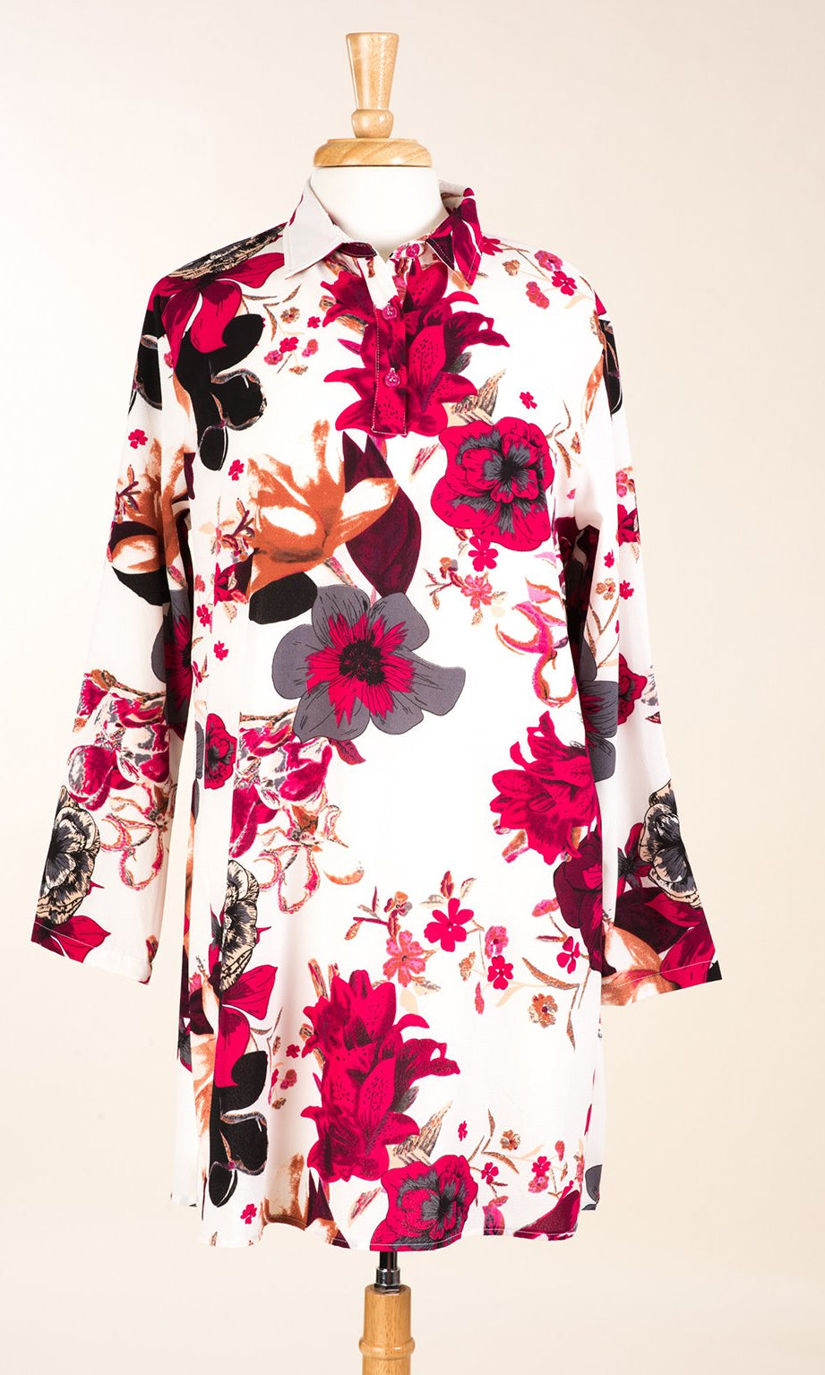 Pink Floral Tunic Modest top Kabayare