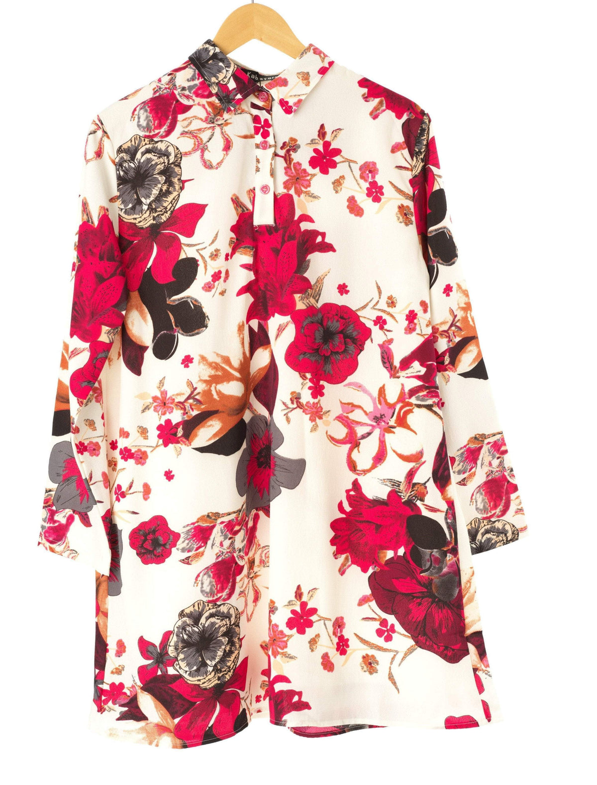 Pink Floral Tunic Modest top Kabayare