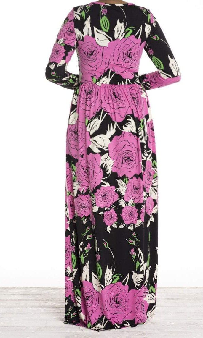 Pink garden floral maxi dress Kabayare