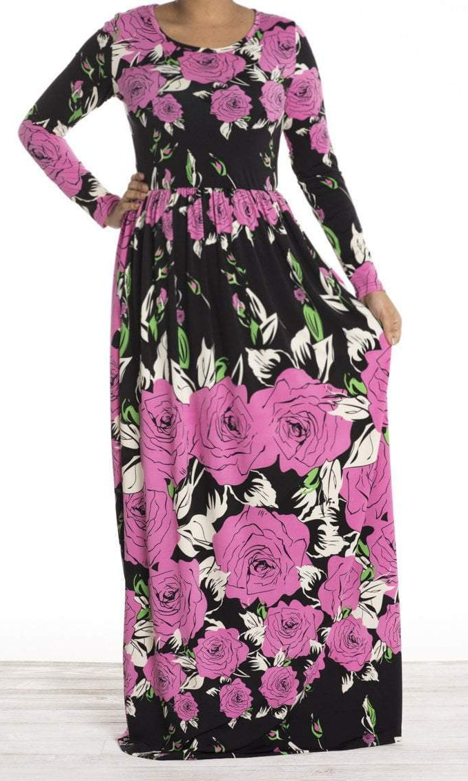 Pink garden floral maxi dress Kabayare