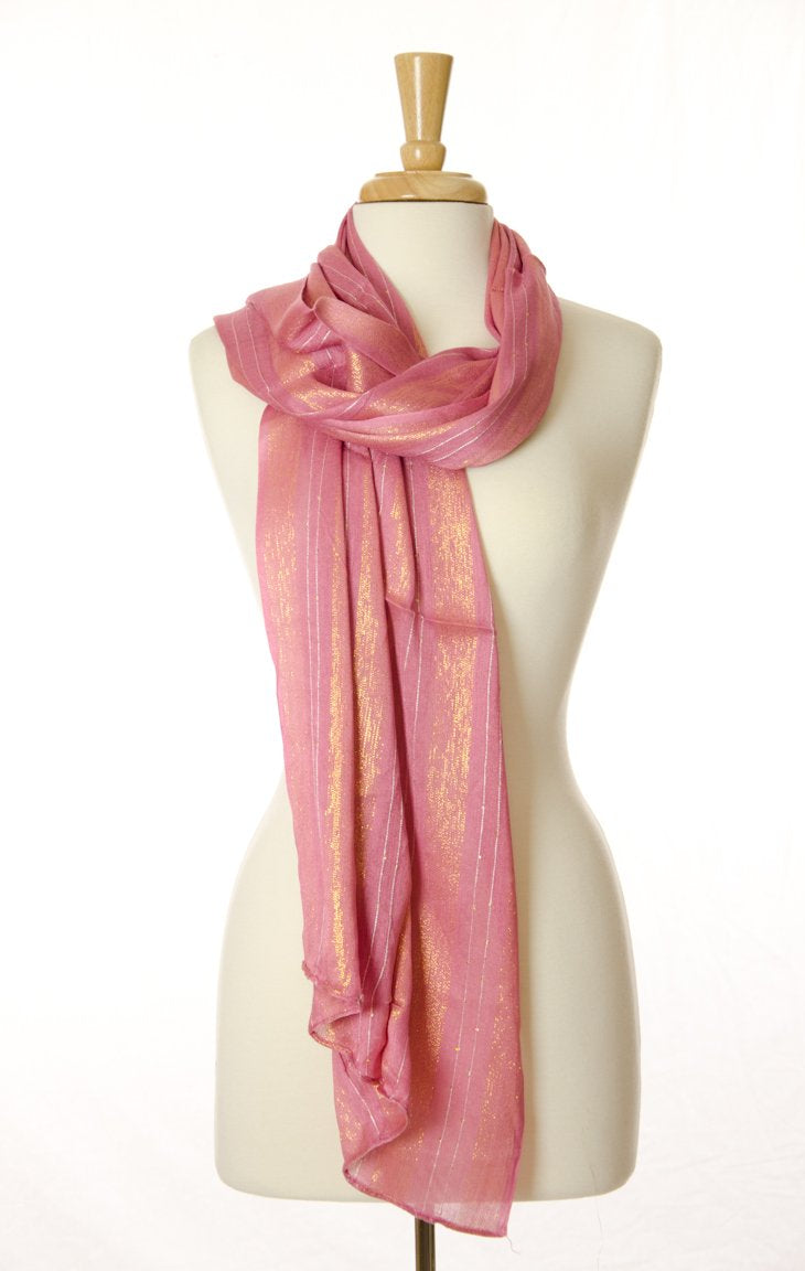 Pink Golden Flare Scarf Kabayare