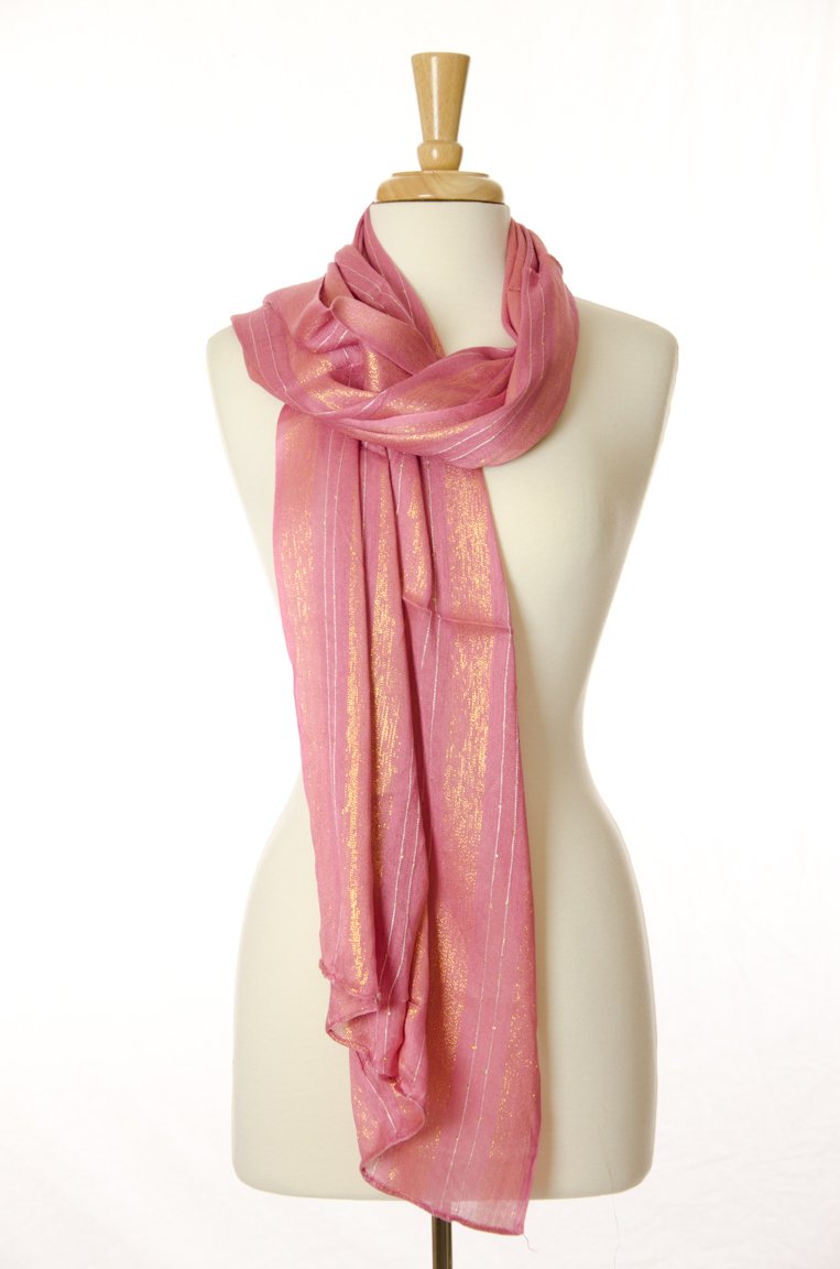 Pink Golden Flare Scarf Kabayare