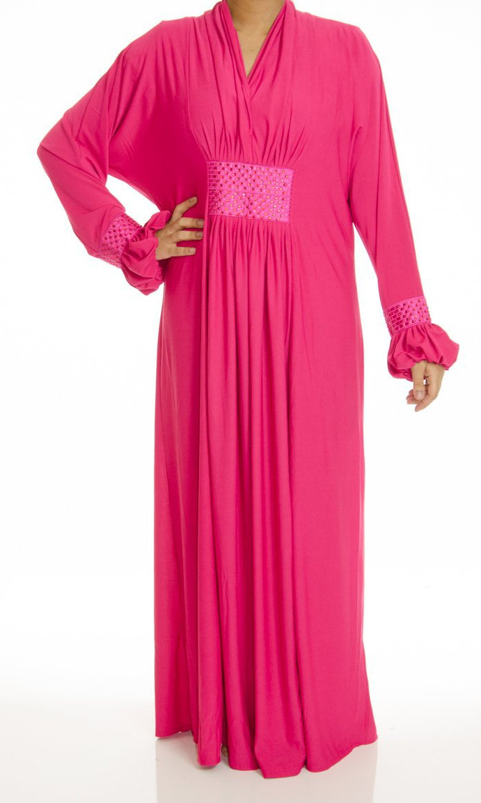 Pink Jersey Abaya Dress Kabayare