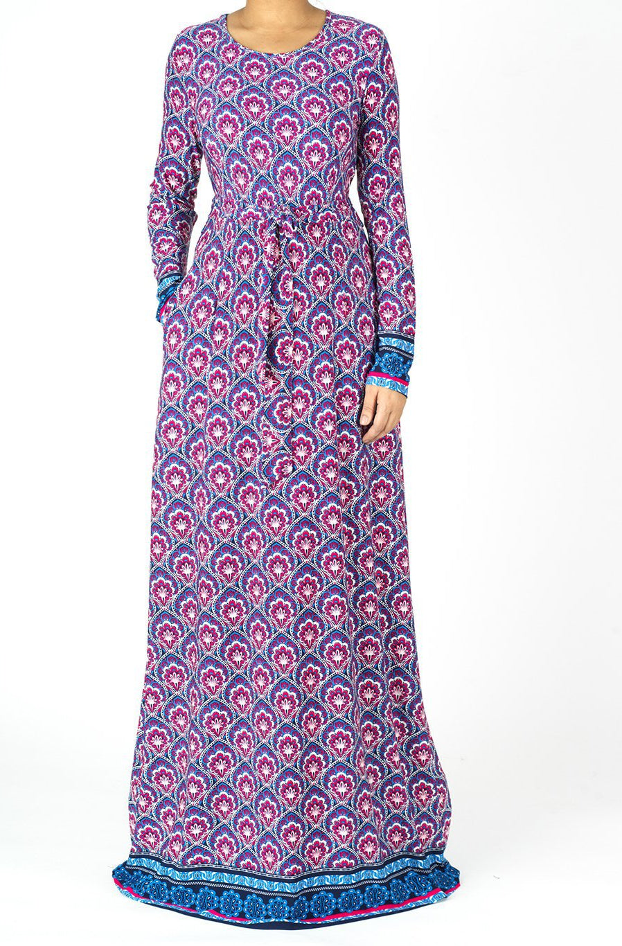 Pink moroccan print maxi dress Kabayare