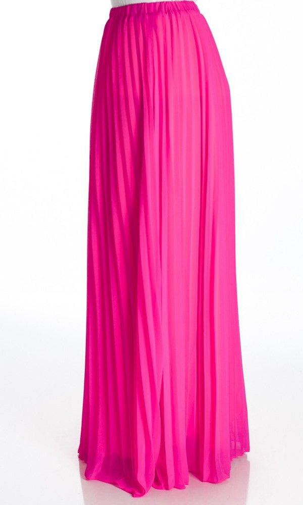 Pink pleated Maxi Skirt Kabayare