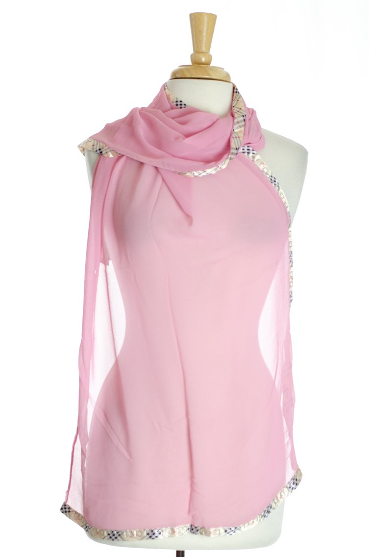 Pink Soft Chiffon Hijab Kabayare