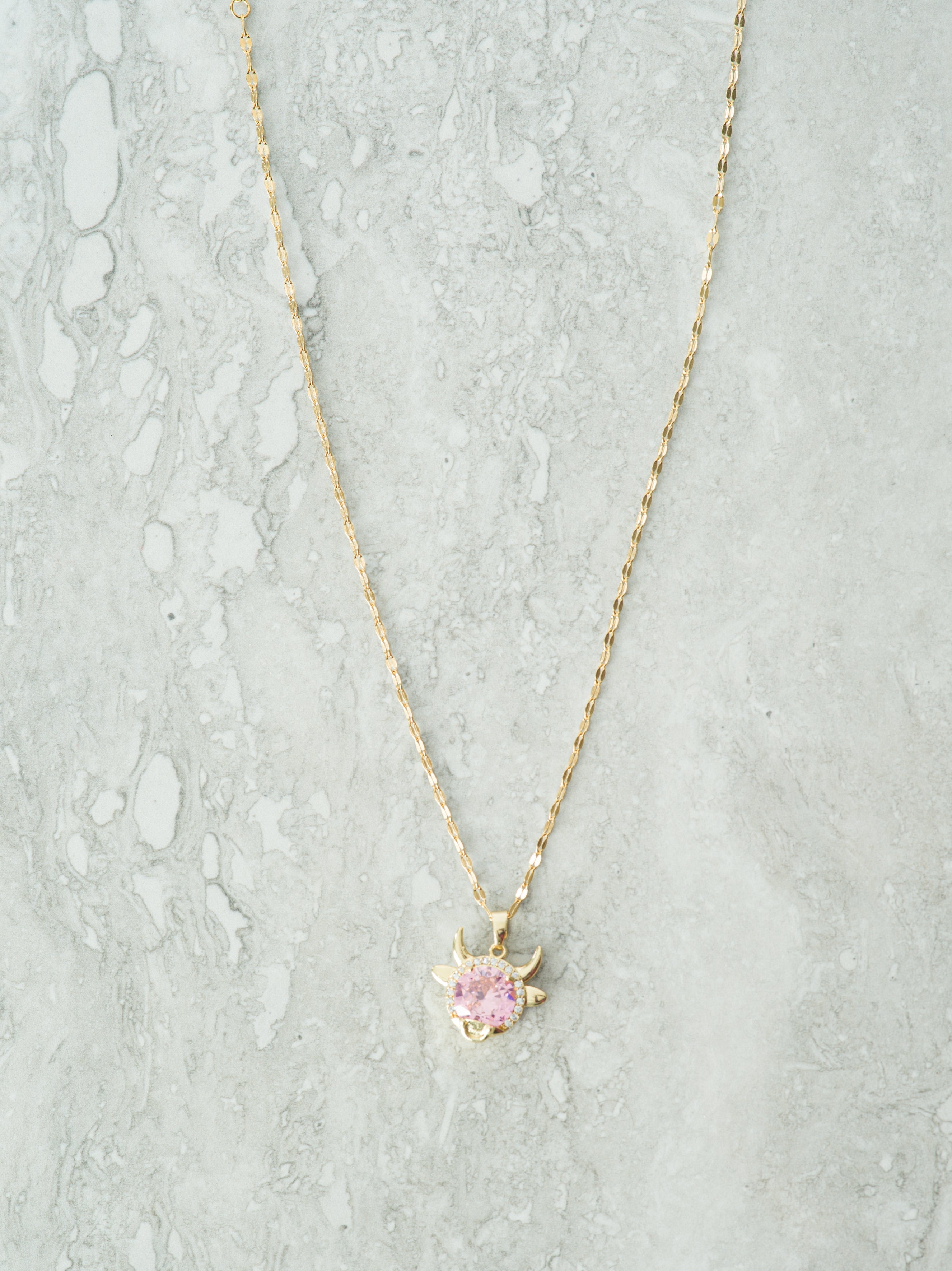 Pink turtle gold necklace Kabayare