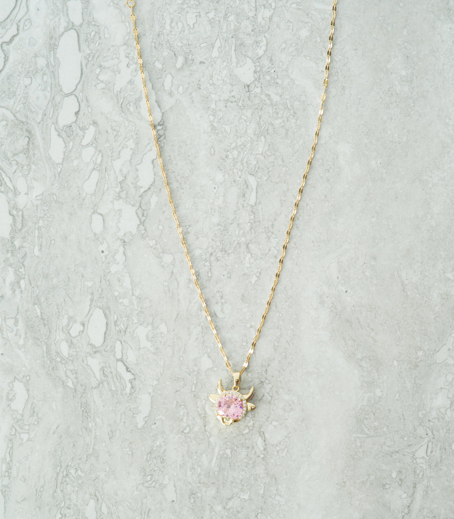 Pink turtle gold necklace Kabayare