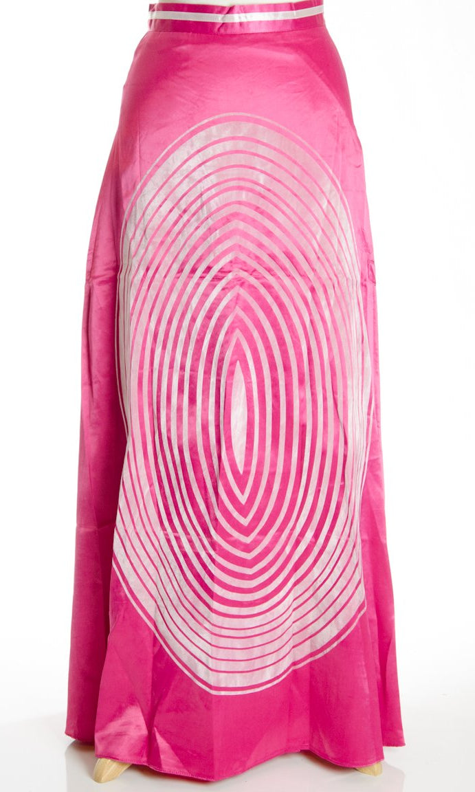 Pink Velvet Silk Skirt Kabayare