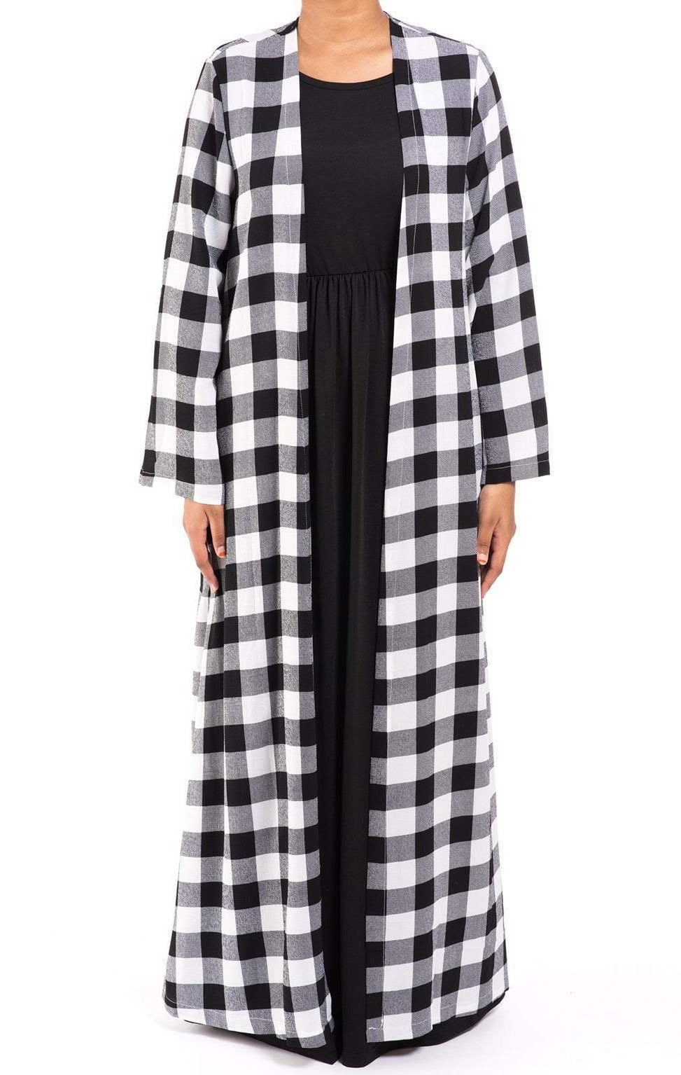 Plaid Kimono abaya Kabayare