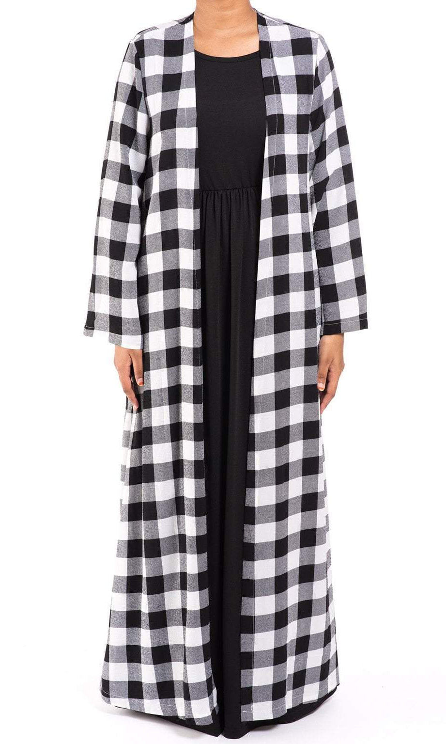 Plaid Kimono abaya Kabayare