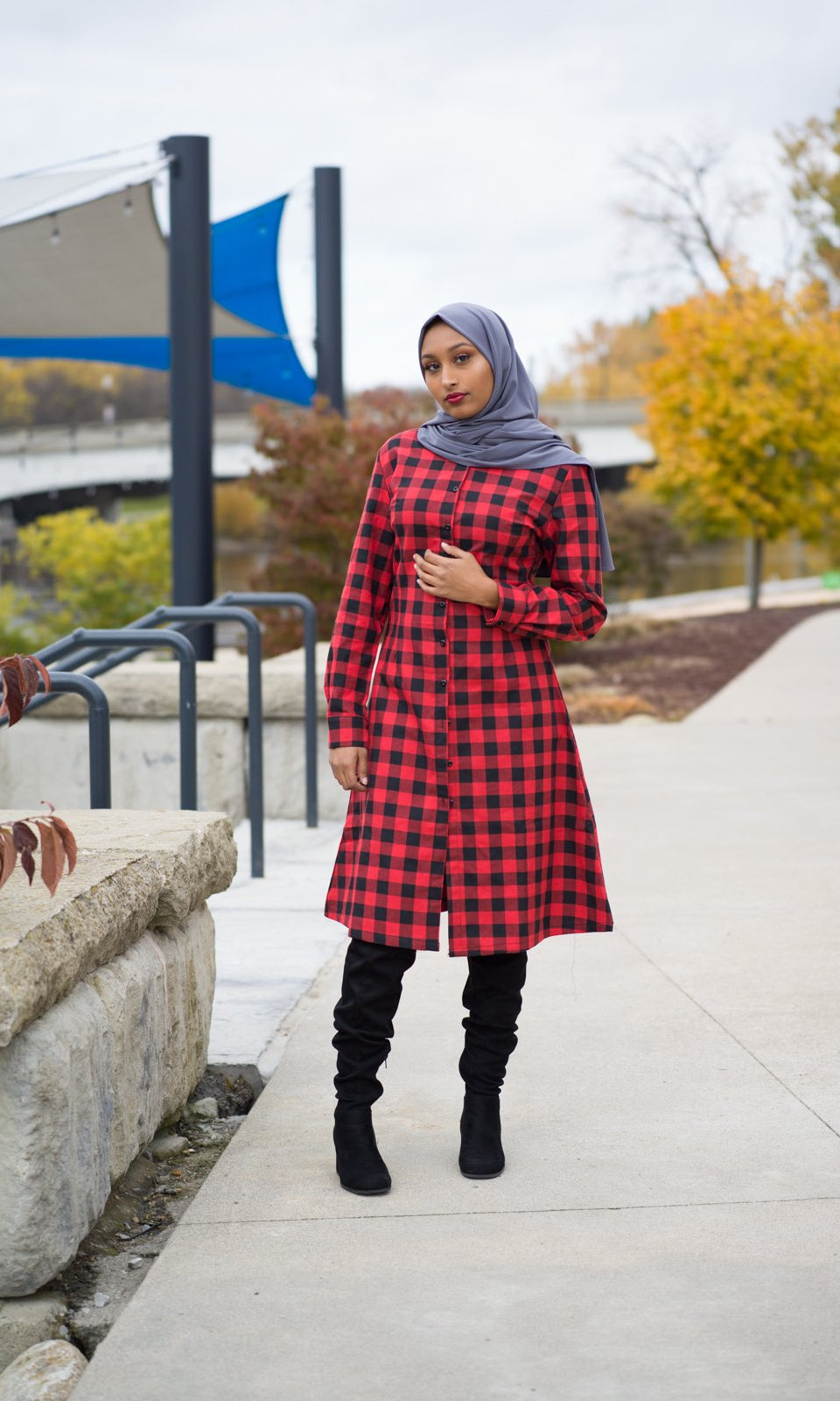 plaid tunic top Kabayare