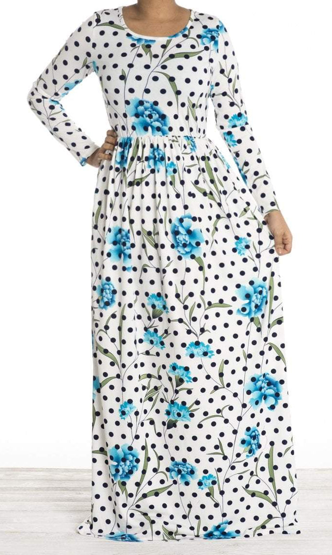 Polka dot and floral maxi dress Kabayare