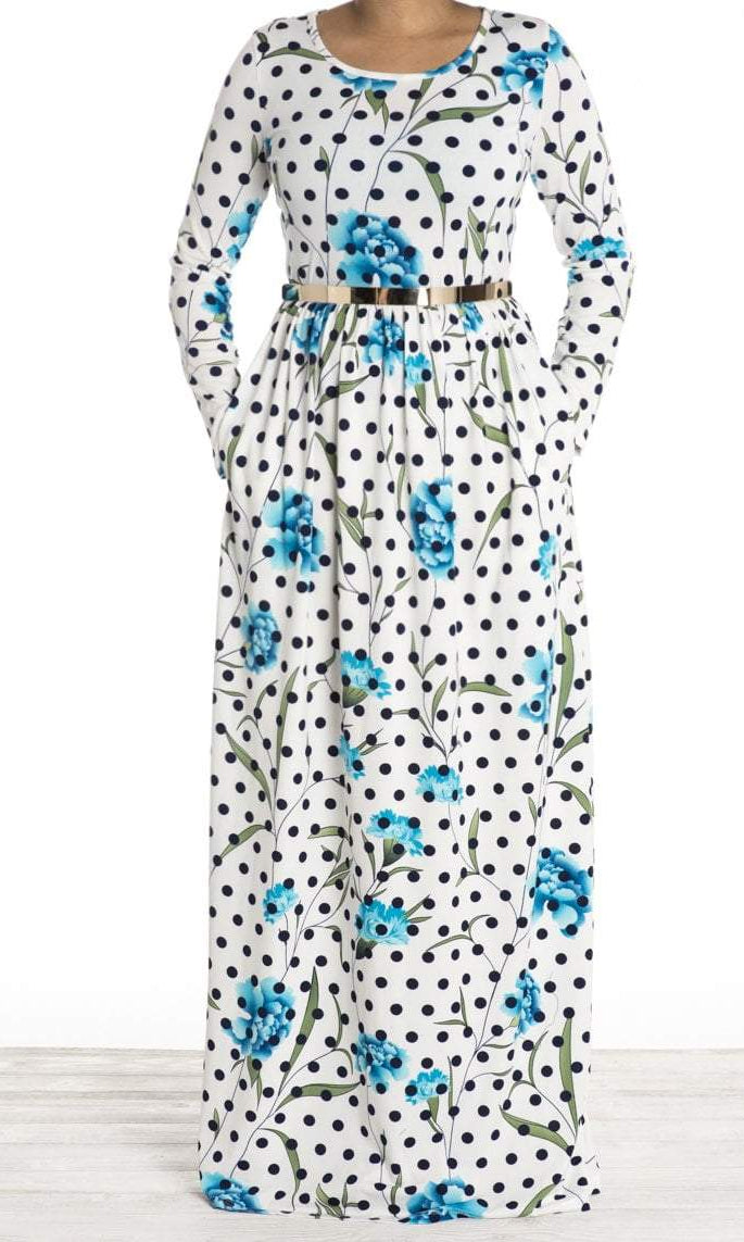 Polka dot and floral maxi dress Kabayare