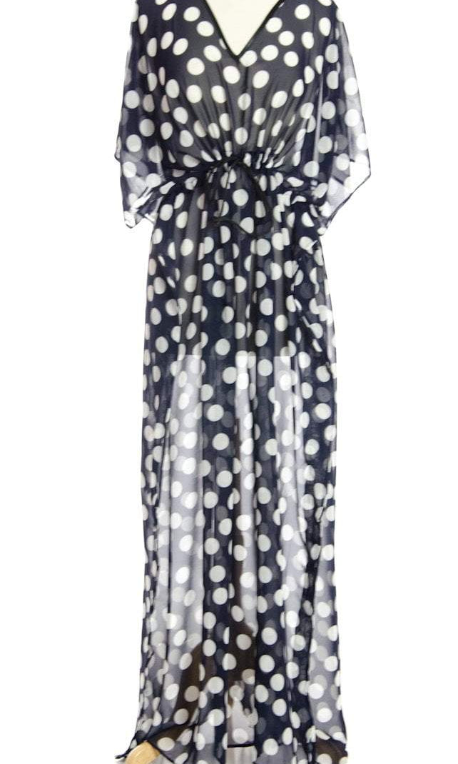 Polka Kimono Maxi Dress Kabayare