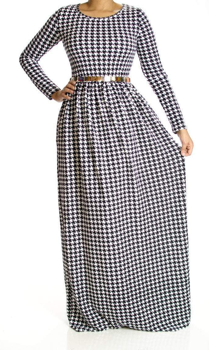 Ponte - De Roma / Houndstooth Maxi dress Kabayare