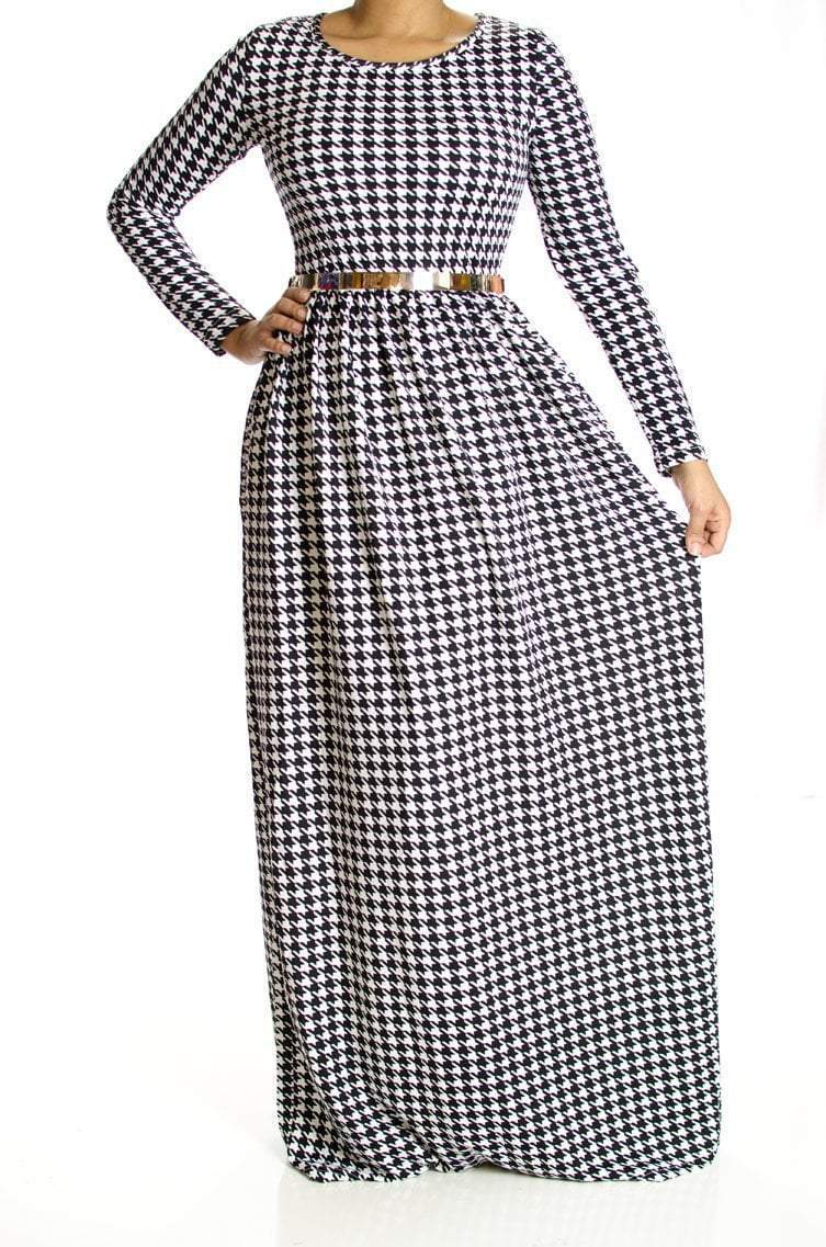 Ponte - De Roma / Houndstooth Maxi dress Kabayare