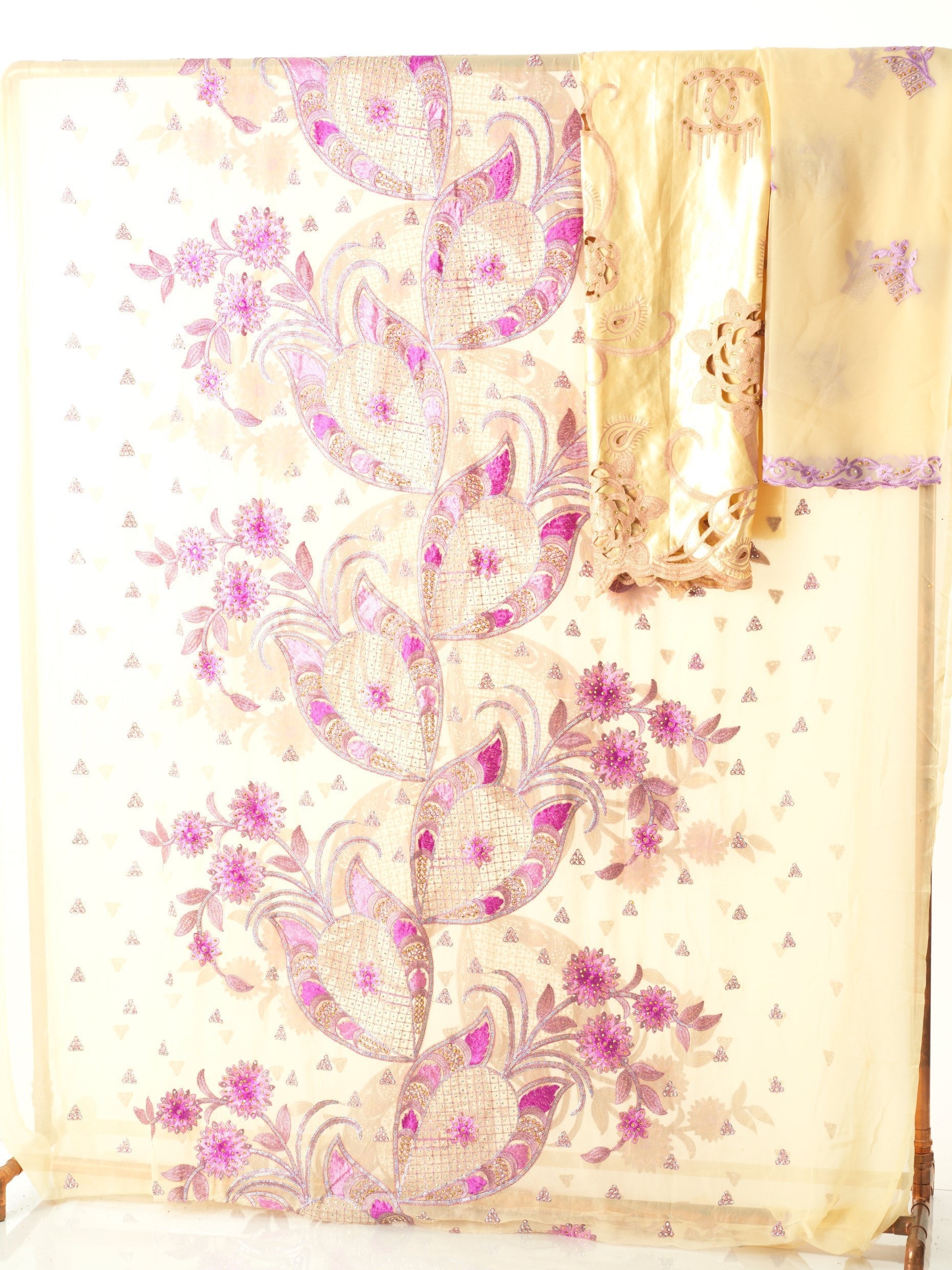 Pretty Lavender Vanilla saree Dirac set Kabayare