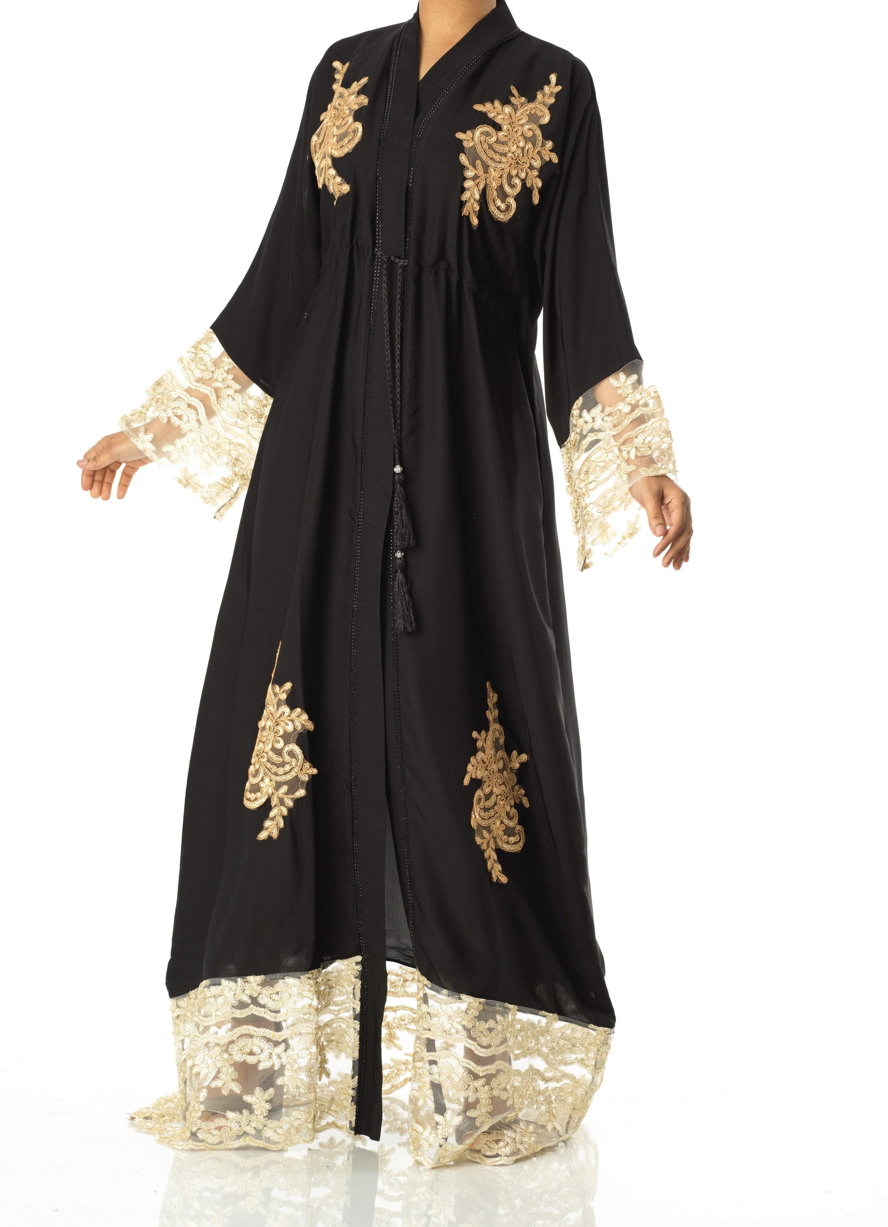 princess ahlam golden patch abaya Kabayare