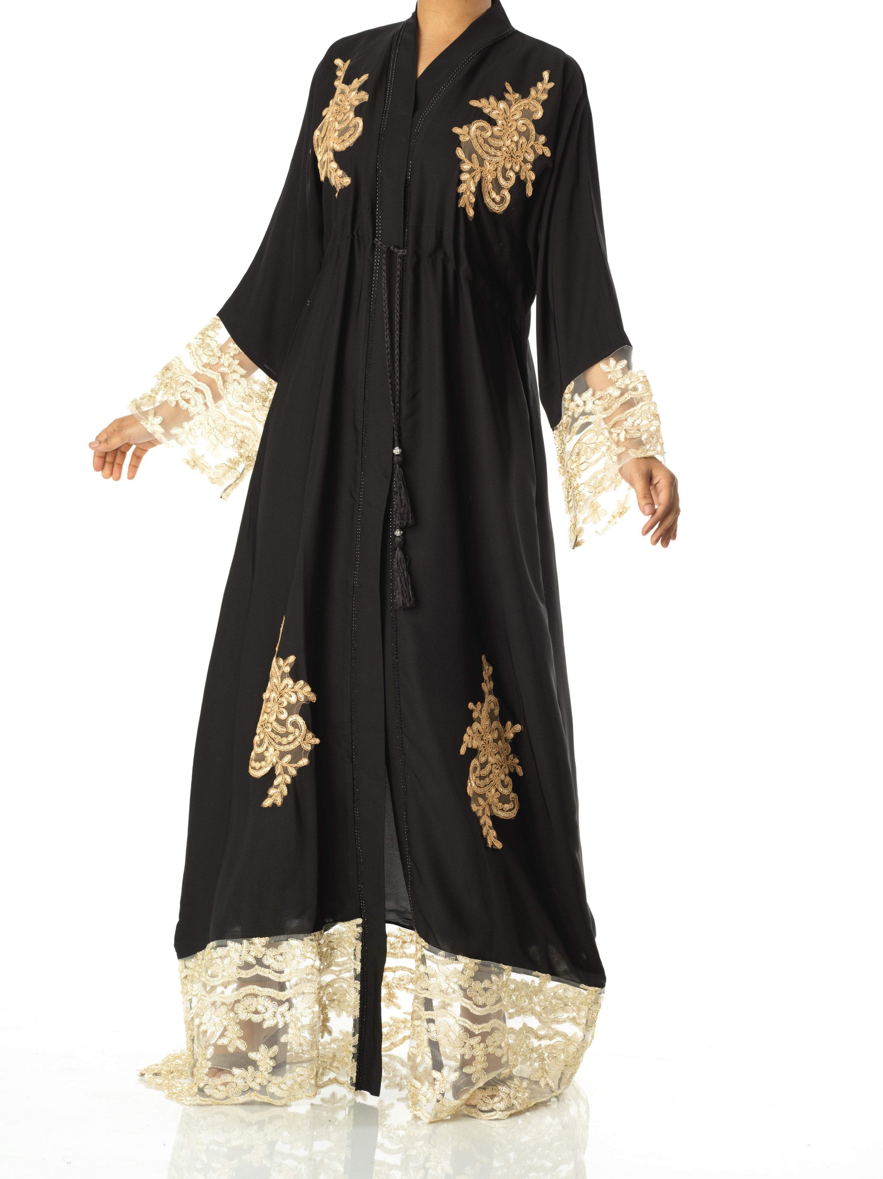 princess ahlam golden patch abaya Kabayare
