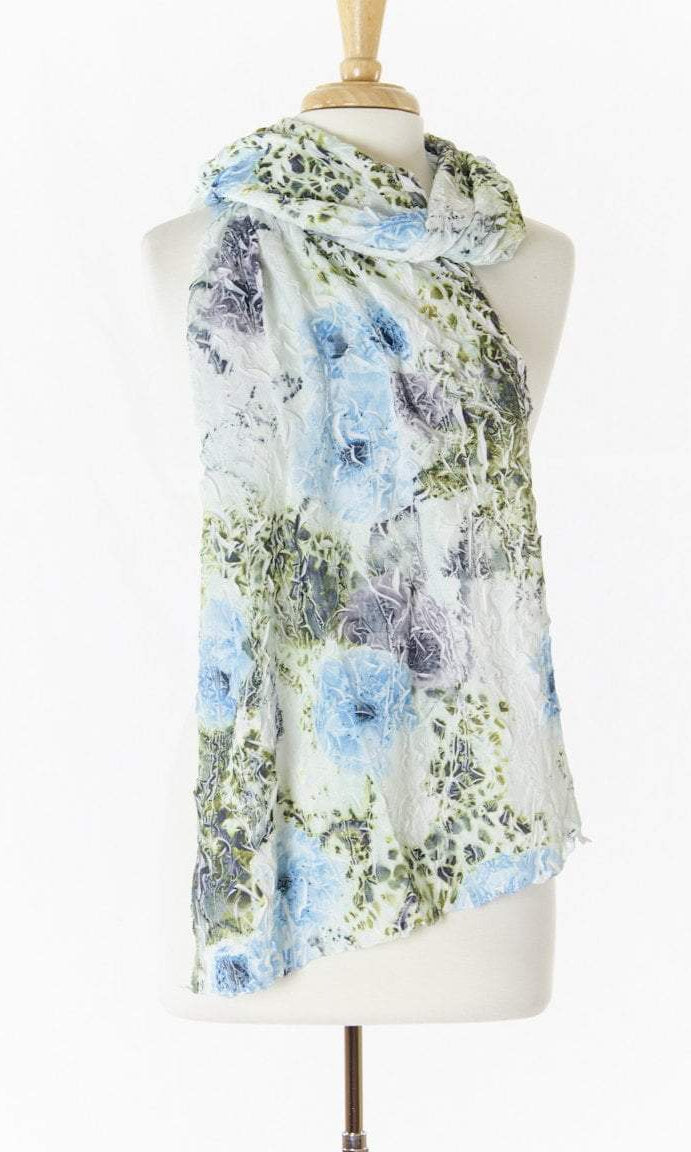 Purple & Blue Ruffle Flower Scarf Kabayare