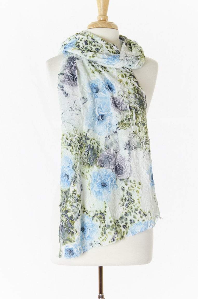 Purple & Blue Ruffle Flower Scarf Kabayare